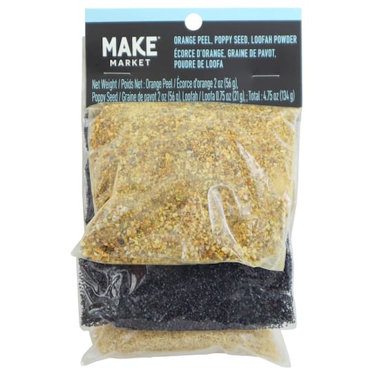Orange Peel, Poppy Seed &#x26; Loofah Powder Bath &#x26; Body Base  Additive Set by Make Market&#xAE;